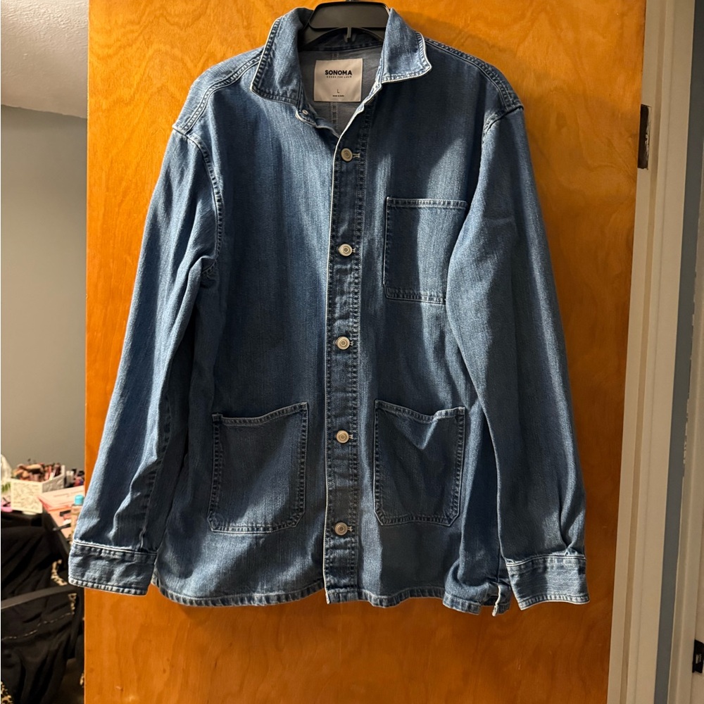Blue Denim light shacket with pockets